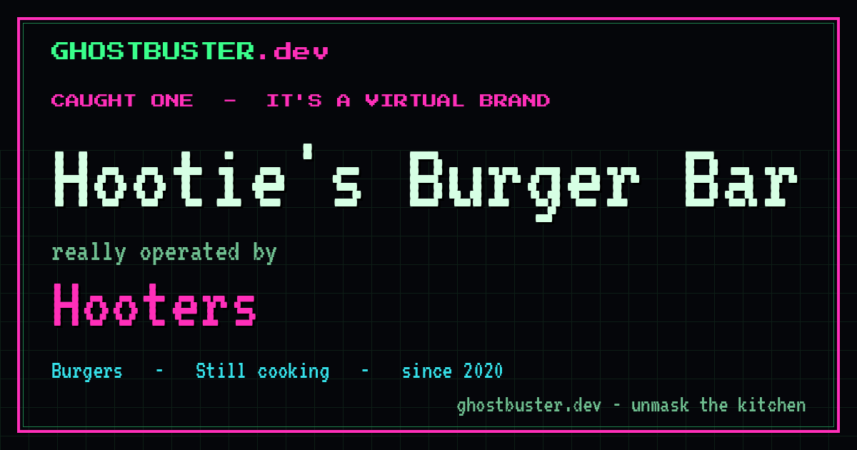 Hootie's Burger Bar is a virtual brand operated by Hooters