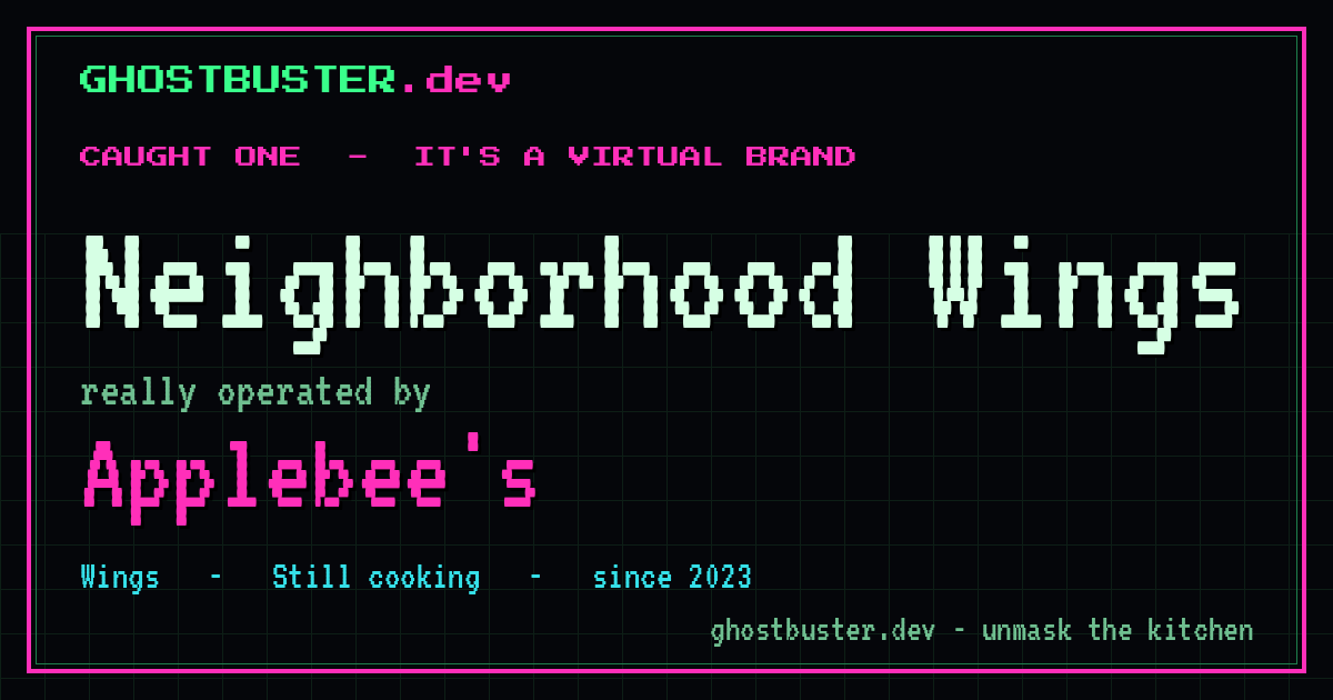 Neighborhood Wings is a virtual brand operated by Applebee's